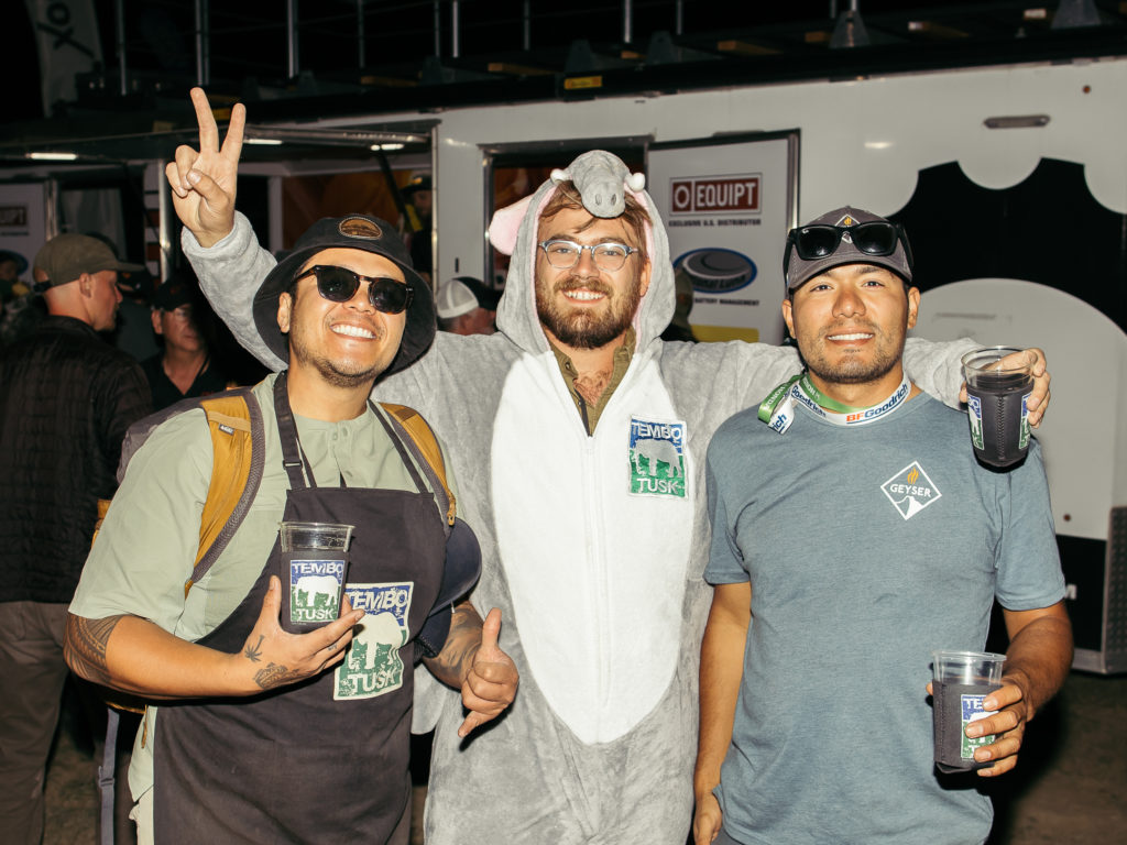 Tembo Tusk having after hours fun at Overland Expo MTN West 